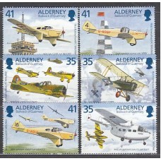 Alderney Correo Yvert 83/88 ** Mnh Aviones