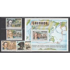 Grenada - Correo 1978 Yvert 830/3+H.74 ** Mnh James Cook