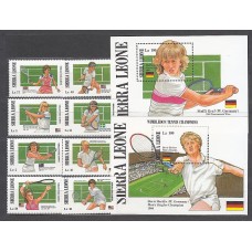 Sierra Leona - Correo Yvert 831/8+Hb 65/6 ** Mnh  Deportes tenis