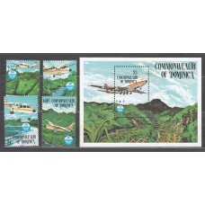 Dominica - Correo 1984 Yvert 834/7+Hb 94 ** Mnh Aviones