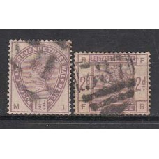Gran Bretaña - Correo 1883-84 Yvert 77/8 usado Victoria
