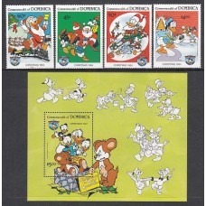 Dominica - Correo 1984 Yvert 838/41+Hb 95 ** Mnh Navidad Walt Disney