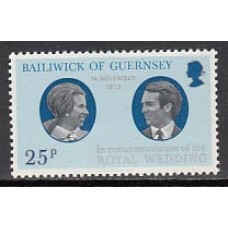 Guernsey - Correo 1973 Yvert 83 ** Mnh Boda real