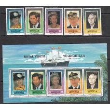 Anguilla Correo Yvert 840/4+Hb 100 ** Mnh Personajes reales