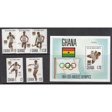 Ghana - Correo 1984 Yvert 845/9+H.108 ** Mnh  Olimpiadas de los Angeles