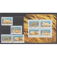 Namibia - Correo Yvert 846/9+Hb 45 ** Mnh  Fauna felinos