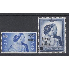 Kuwait - Correo 1948 Yvert 85/6 ** Mnh Bodas de plata de Isabel II