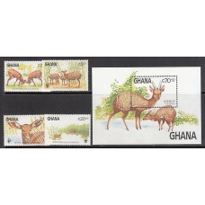Ghana - Correo 1984 Yvert 850/53+H.109 ** Mnh  Fauna