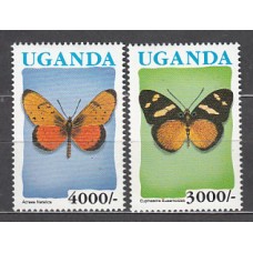 Uganda - Correo Yvert 853/4 ** Mnh  Fauna mariposas