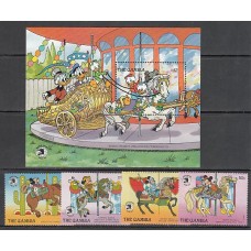 Gambia - Correo 1989 Yvert 853/6+H.80 ** Mnh  Walt Disney