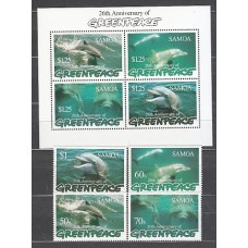 Samoa - Correo Yvert 858/61+H 61 ** Mnh Fauna. Peces