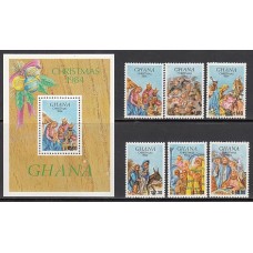 Ghana - Correo 1984 Yvert 859/64+H.112 ** Mnh  Navidad