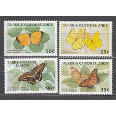 Turk y Caicos - Correo Yvert 863/6 ** Mnh  Fauna mariposas