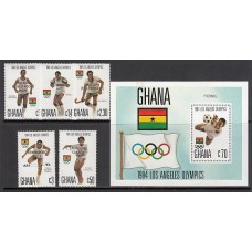 Ghana - Correo 1984 Yvert 865/69+H.113 ** Mnh  Olimpiadas de los Angeles