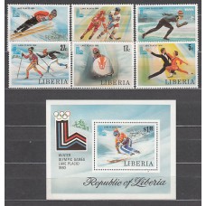 Liberia - Correo 1980 Yvert 868/73+H.94 ** Mnh  Olimpiadas de Lake Placid