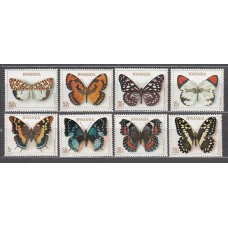 Ruanda - Correo Yvert 868/75 ** Mnh   Fauna mariposas