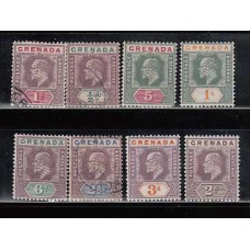 Grenada - Correo 1902 Yvert 38/44+46 */usado Mh/usado Eduardo VII