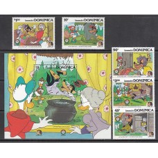 Dominica - Correo 1985 Yvert 881/5+H.105 ** Mnh Navidad Walt Disney