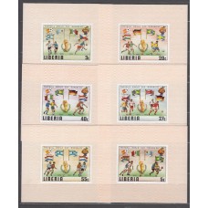 Liberia - Correo 1981 Yvert 886/91 hojas sin dentar ** Mnh Deportes fútbol