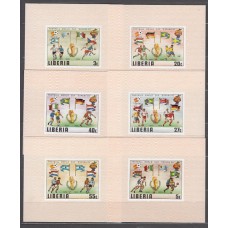 Liberia - Correo 1981 Yvert 886/91 hojas sin dentar ** Mnh Deportes fútbol