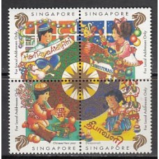 Singapur - Correo Yvert 888/91 ** Mnh  Fiestas