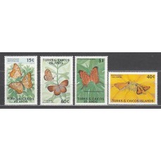 Turk y Caicos - Correo Yvert 890/3 ** Mnh Fauna mariposas