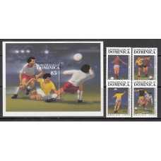 Dominica - Correo 1986 Yvert 890/3+Hb 107 ** Mnh Deportes fútbol