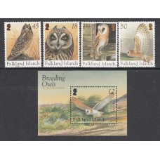 Falkland - Correo Yvert 890/3+H,30 ** Mnh Fauna. Aves