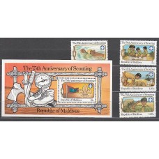 Maldives - Correo Yvert 896/9+H.81 ** Mnh  Scoutismo