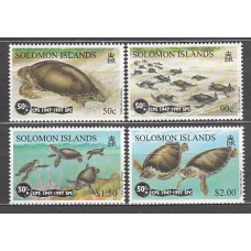 Salomon - Correo Yvert 898/901 ** Mnh Fauna. Tortugas