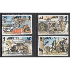 Alderney Correo Yvert 90/93 ** Mnh Comunicaciones