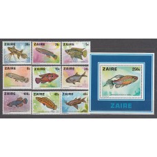 Zaire - Correo Yvert 900/8+H.2 ** Mnh   Fauna peces