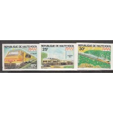 Alto Volta Correo Yvert 548/50 Sin dentar ** Mnh  Trenes