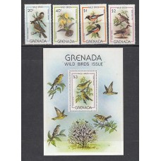 Grenada - Correo 1980 Yvert 913/6+H.86 ** Mnh Fauna aves