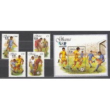 Ghana - Correo 1987 Yvert 914/17+H.123 ** Mnh  Deportes fútbol