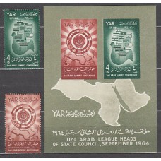 Yemen Republica Arabe - Yvert Correo 93/4+Hb 19 ** Mnh