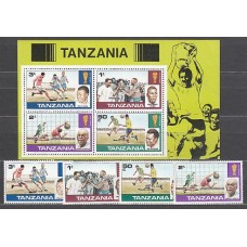 Tanzania - Correo Yvert 93/6+H.10 ** Mnh  Deportes fútbol