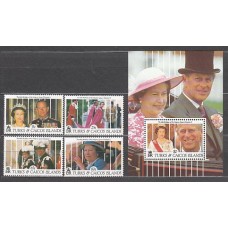 Turk y Caicos - Correo Yvert 934/37+H,103 ** Mnh  Princesa de Gales