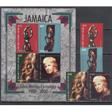 Jamaica - Correo Yvert 955/8 + H 46 ** Mnh Edna Manley esculturas