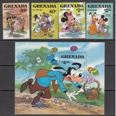 Grenada - Correo 1981 Yvert 960/3+H.91 ** Mnh Walt Disney