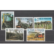 Santo Tomas y Principe - Correo Yvert 960/4 ** Mnh   Trenes