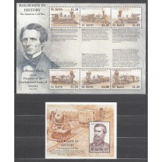San Cristobal - Correo Yvert 965/70+H.34 ** Mnh Trenes