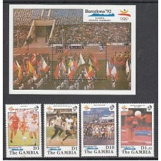 Gambia - Correo 1990 Yvert 969/72+H.100 ** Mnh  Olimpidas de Barcelona