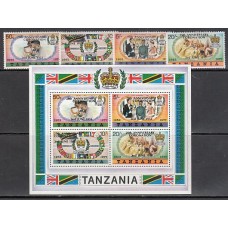 Tanzania - Correo Yvert 97/100+H.11 ** Mnh  Isabel II
