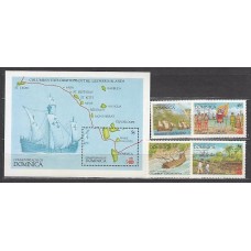 Dominica - Correo 1987 Yvert 974/7+Hb 121 ** Mnh Descubrimiento de América