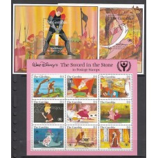 Gambia - Correo 1990 Yvert 977/85+H.102-106 ** Mnh  Walt Disney