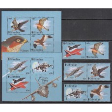 Gibraltar - Correo 2001 Yvert 979/84+H.46/7 ** Mnh Aves y aviones