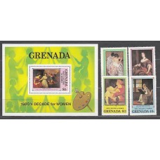 Grenada - Correo 1981 Yvert 985/8+H.94 ** Mnh Pinturas