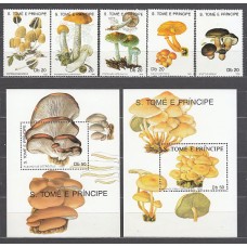 Santo Tomas y Principe - Correo Yvert 986/90+Hb 77/80 ** Mnh  Setas