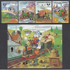 Dominica - Correo 1987 Yvert 991/4+Hb 124 ** Mnh Walt Disney